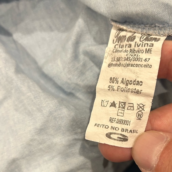 Tom da Clara Conceito Brazilian Cropped Denim Sleeveless Top Size L - Picture 4 of 4